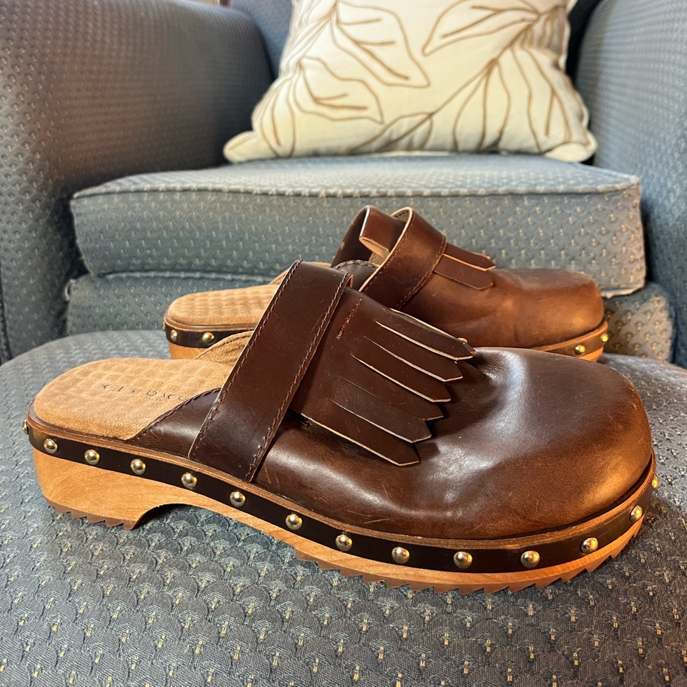 Kelsi Dagger Brooklyn Studded Clogs with Fringe